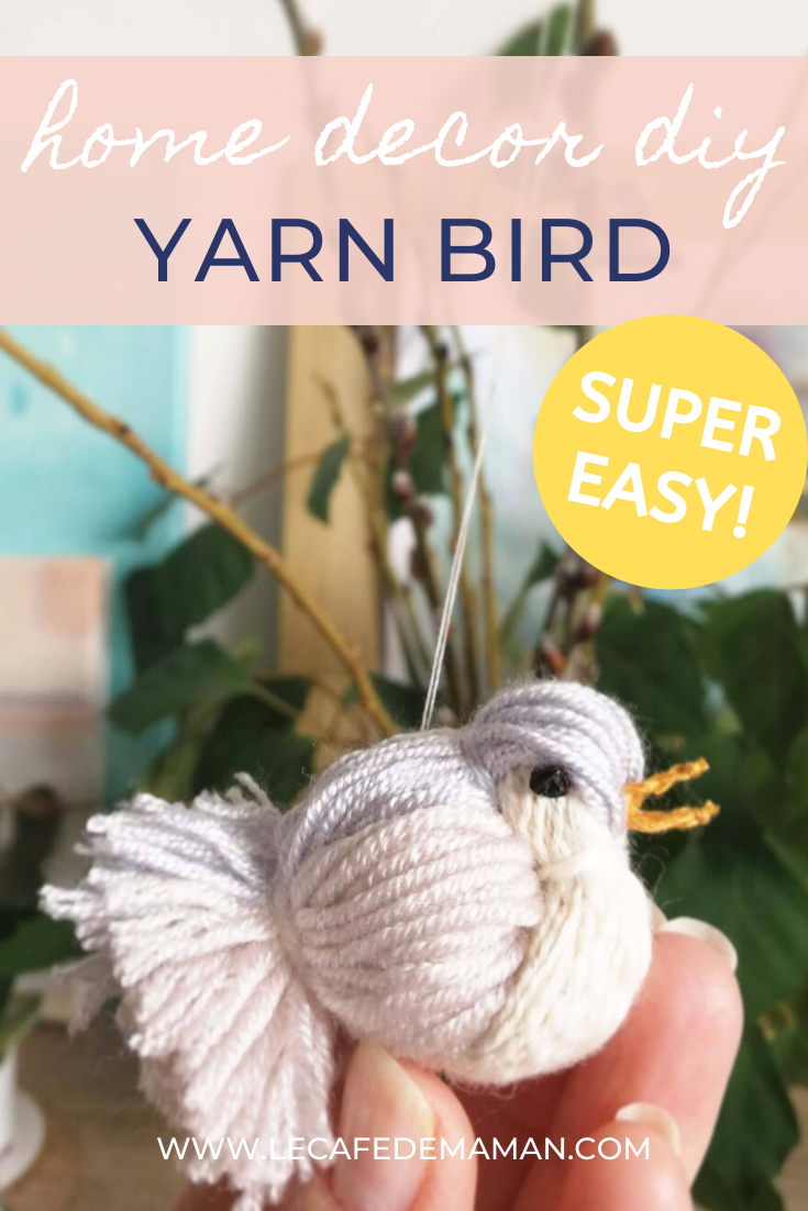 spring decor diy yarn bird