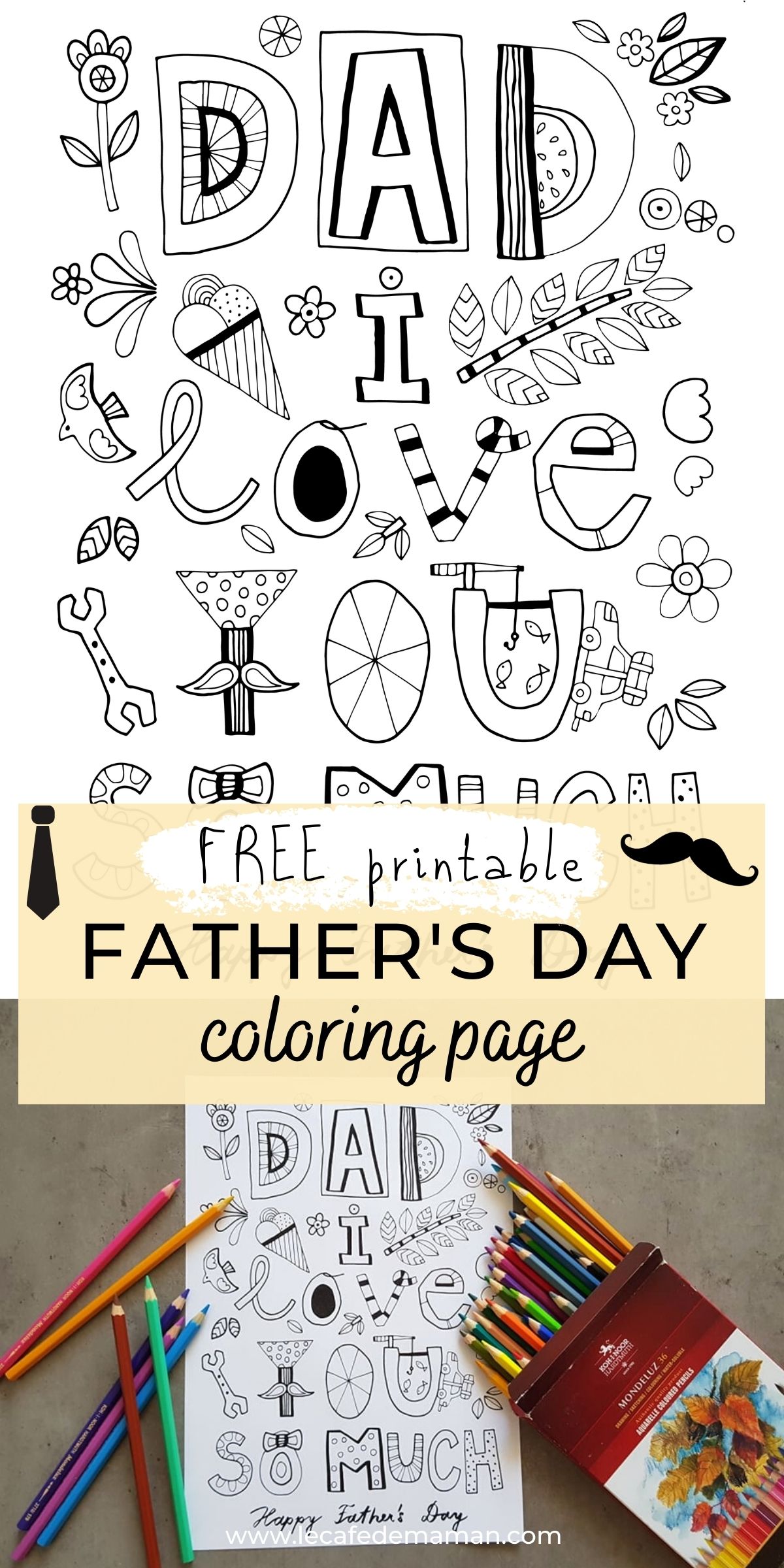 free fathers day coloring page