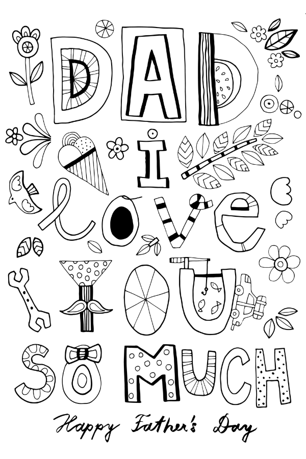 happy fathers day coloring page