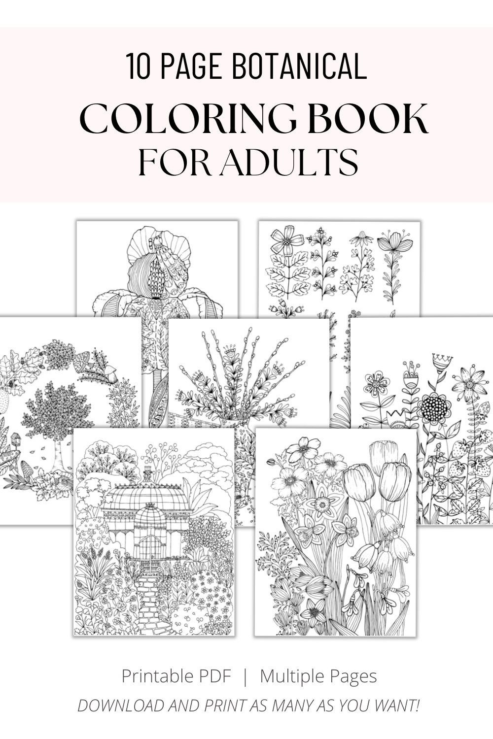 adult free coloring minibook printable