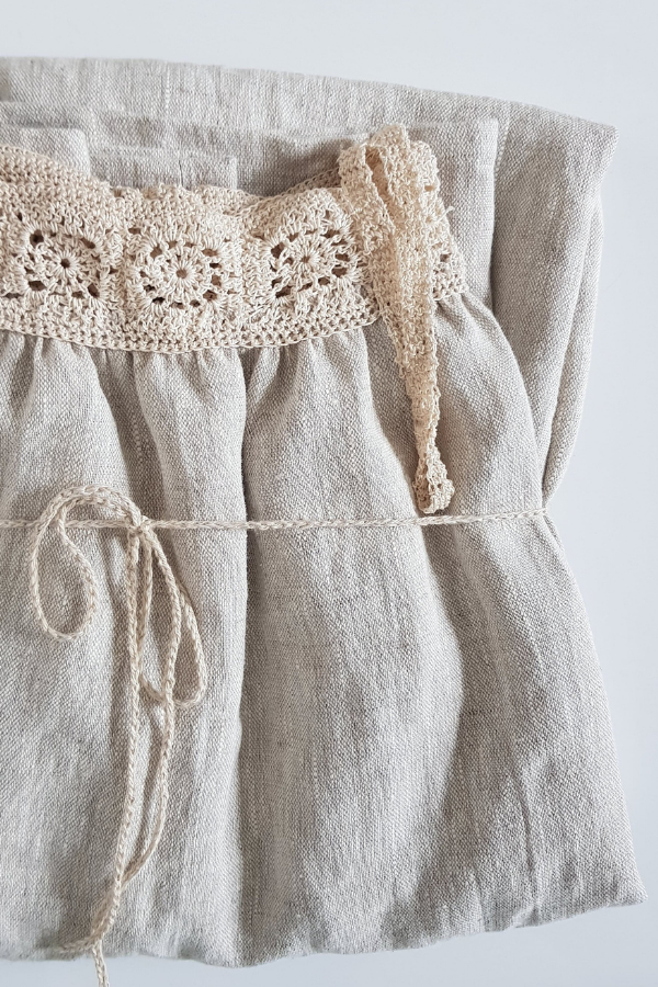 Clemence crochet linen dress