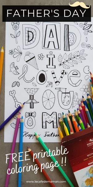 FATHERS DAY COLORING PAGE - Le café de maman